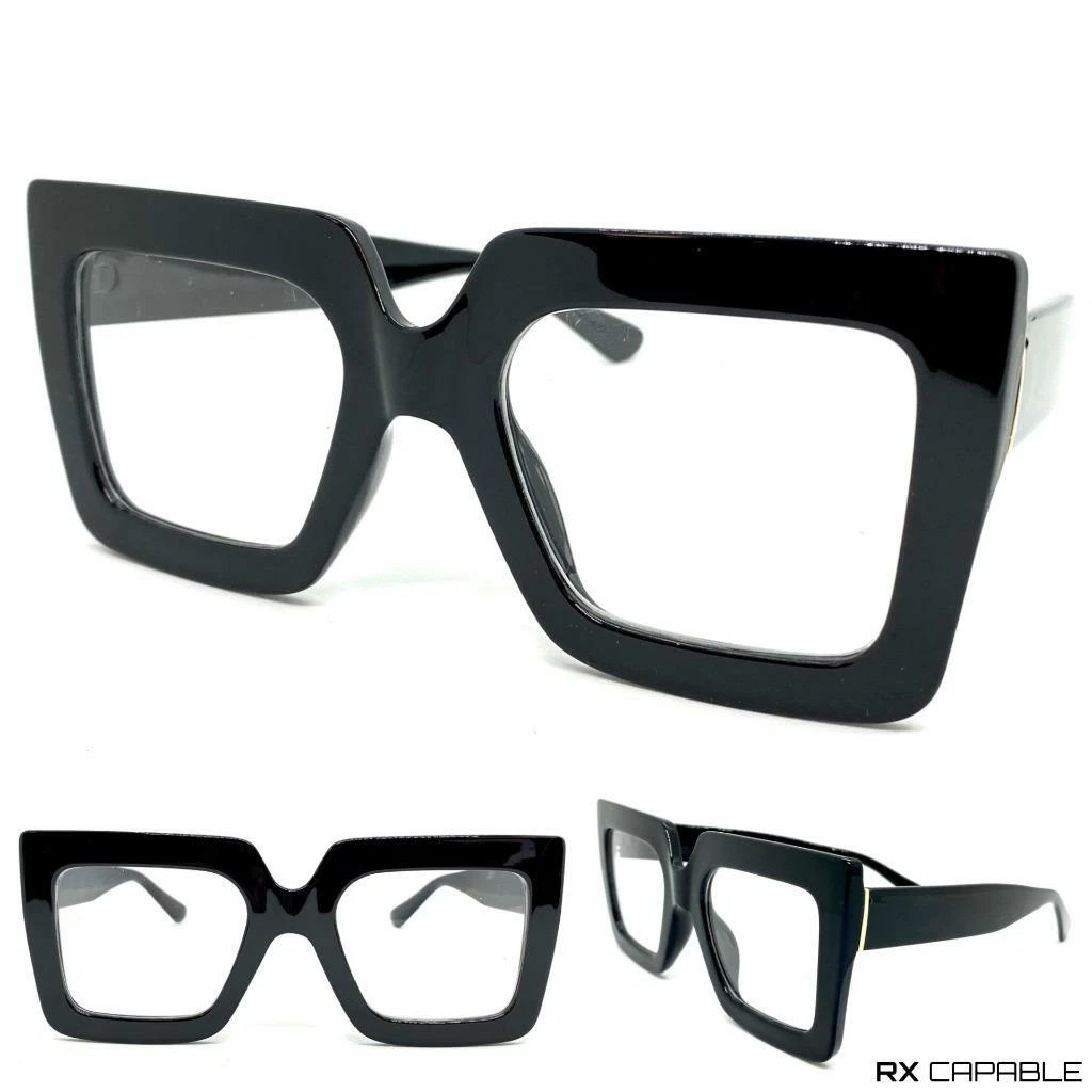 Oversize cuadrado - Lentes con aumento Negro O-1 – Mujer de marca