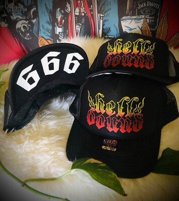 HELL BOUND trucker hat retro vintage 90s 80s esthetic biker easyrider harley ftw