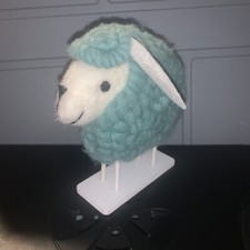 Child Kids Baby Nursery Room Decoration Turquoise Sheep Wooden Stand Farm Animal