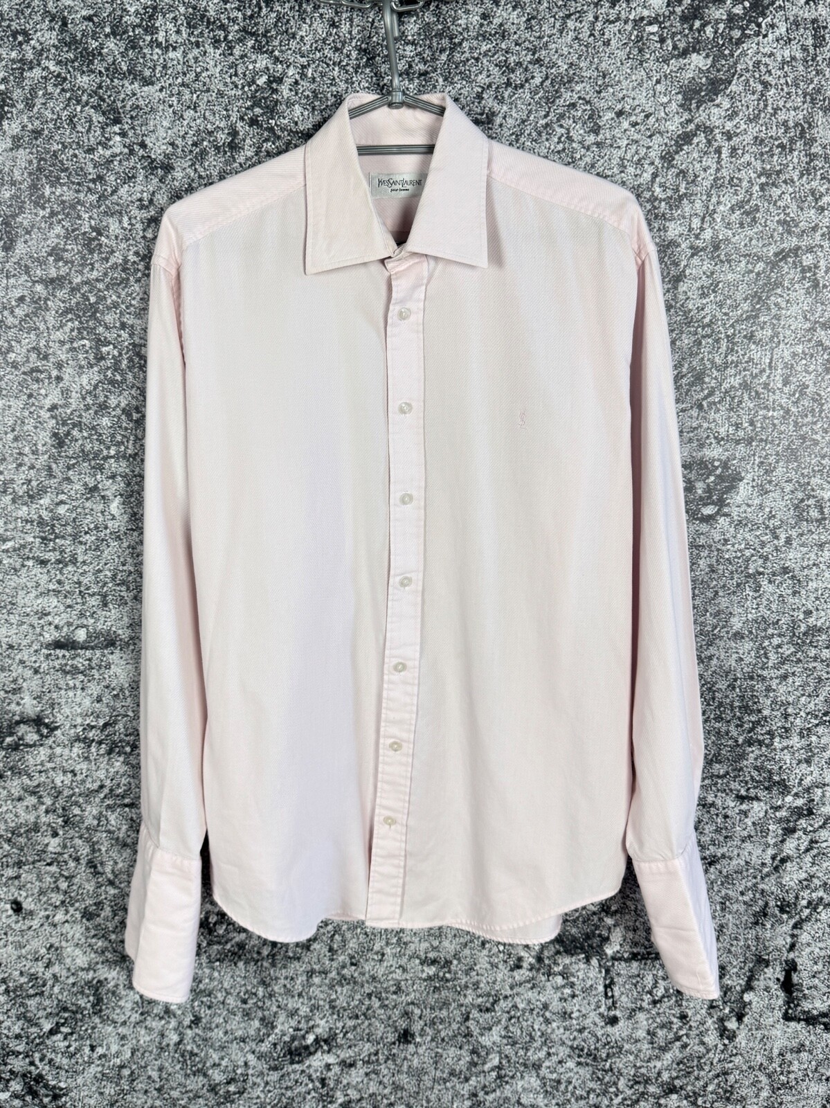 Yves Saint Laurent camicia vintage manica lunga con bottoni e gemelli taglia 40 41