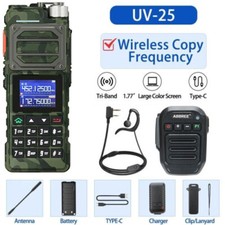 UV-25 10W WALKIE TALKIE LONG RANGE TRI-POWER TWO WAY RADIO DTMF BLUETOOTH MIC 1X