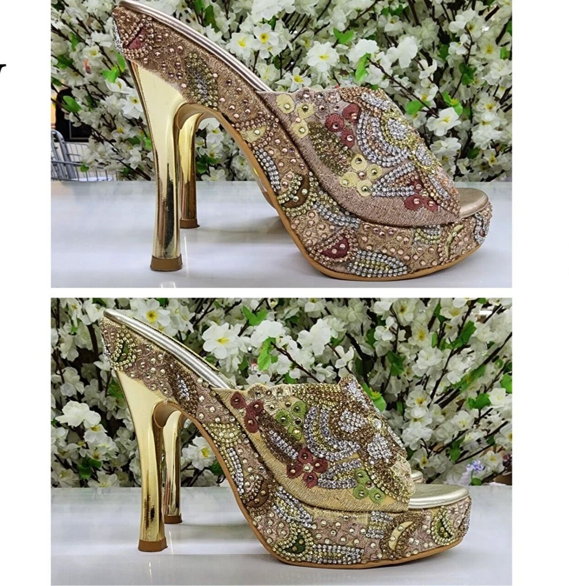 Rhinestone Pointed Toe Women Pumps Designer Female Thin Heel Wedding Shoes  Bride Luxury Silk Party Shoes Shallow Ladies Footwear