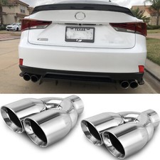 For Lexus IS200t IS300 IS350 2.5" in 3.5" Out Dual Exhaust Pipe Tip Double Wall