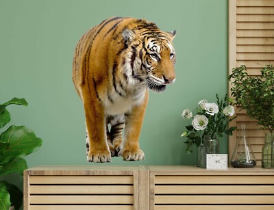 3D Fett Tiger C508 Tier Wallpaper Wandbild Poster Wandaufkleber Abziehbild Zoe