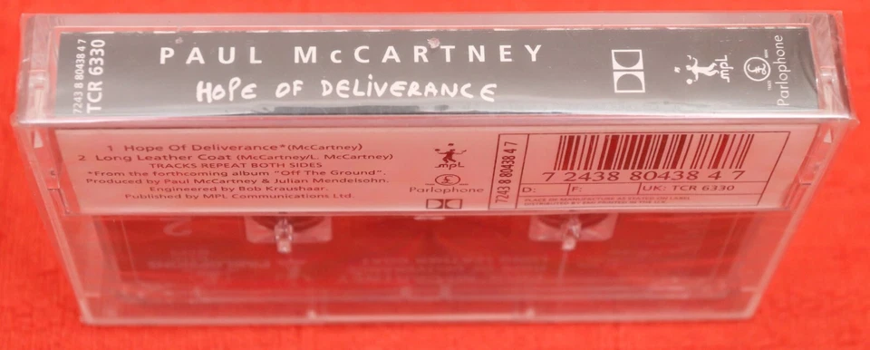 PAUL MCCARTNEY - UK CASSETTE TAPE SINGLE - HOPE OF DELIVERANCE - NEW & SEALED - Image 3 of 4
