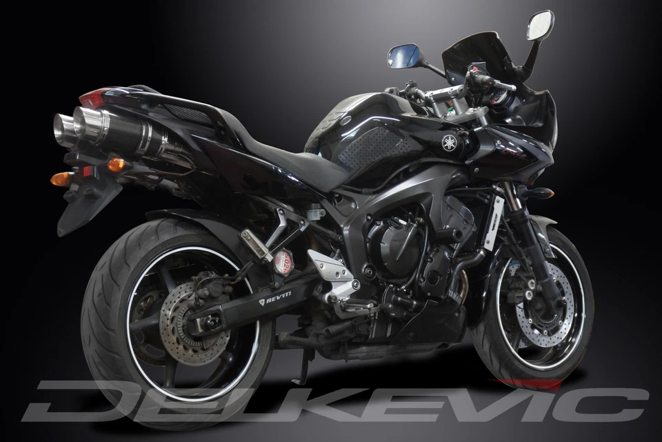 Kit de silenciador de escape de carbono redondo Yamaha FZ6 2004-2010 Delkevic 8" - Imagem 4 de 4