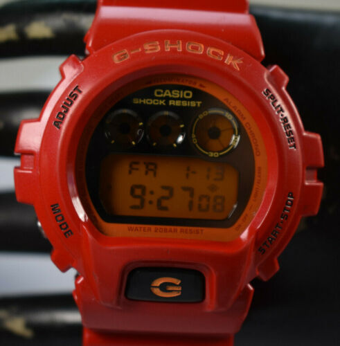 RARE! Casio G-Shock DW-6900CB-4 (1289) Red Strap Men's Watch NEW  BATTERY/BAND!