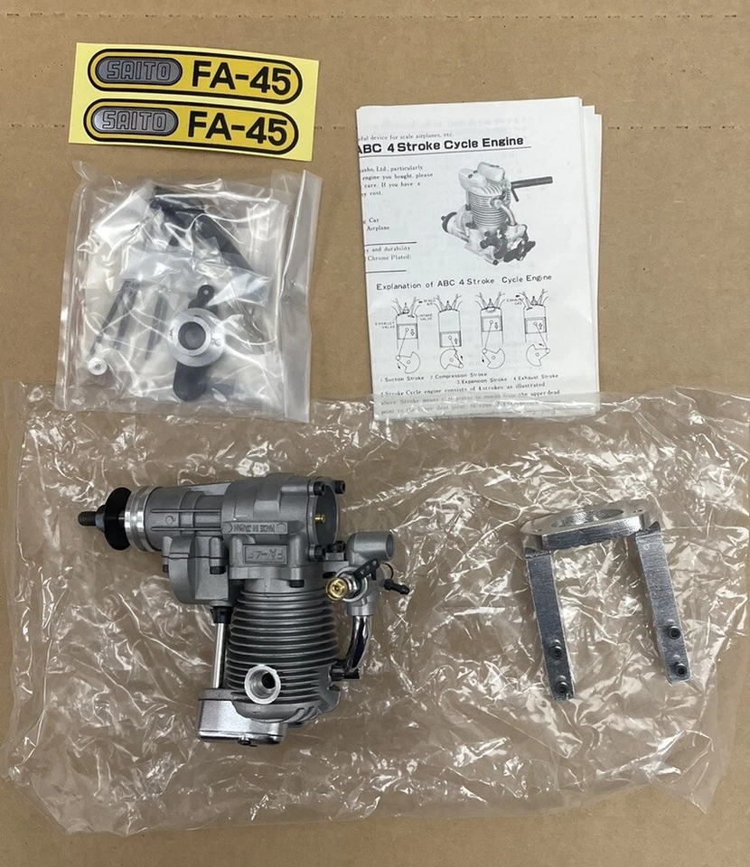 De colección SAITO FA-45 4 Tiempos R/C Carreras Atado Barco Motor Marino Nuevo de Lote Antiguo Completo Foto 2 de 4