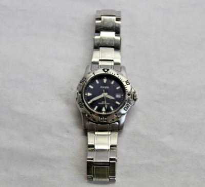 Creamware Pulser ジャンク品 Men's PULSAR,VX32-X280 Quartz Date Blue Dial 50M Water Resistant