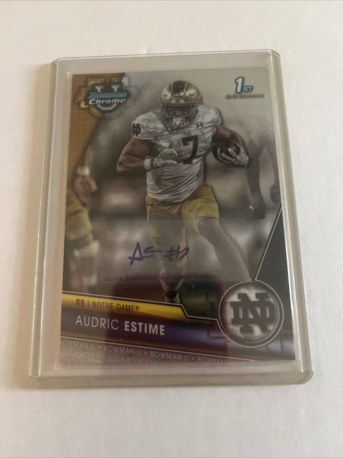2023 1st Bowman Chrome U Auto Audric Estime Notre Dame #171 Mint University