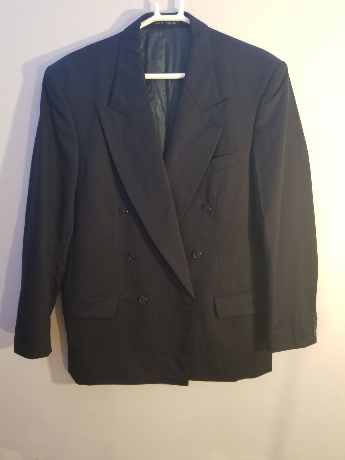 giacca tuta uomo yves saint laurent 100% lana blu navy a righe