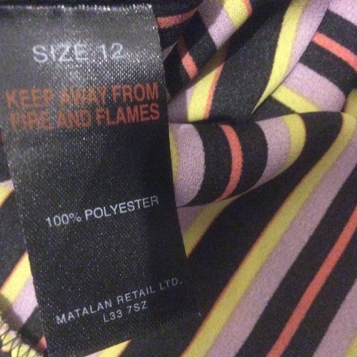 Papaya Black Yellow Purple Striped Frill Strappy Camisole Top UK 12 - Picture 7 of 7