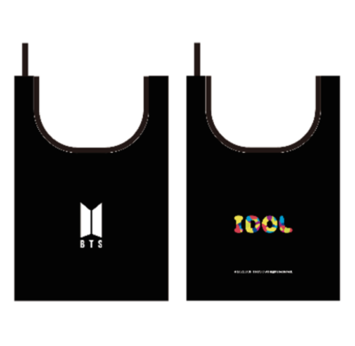 BTS x MUSEE Official Eco Bag Black IDOL Logo Packable Foldable