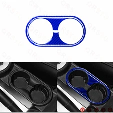For Jeep Wrangler 2007-10 Blue Carbon Fiber Center Console Cup Holder Frame Trim