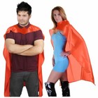 Mens Super Hero Cape Plain Comic Book Poncho Womens Fancy Dress Party Costume