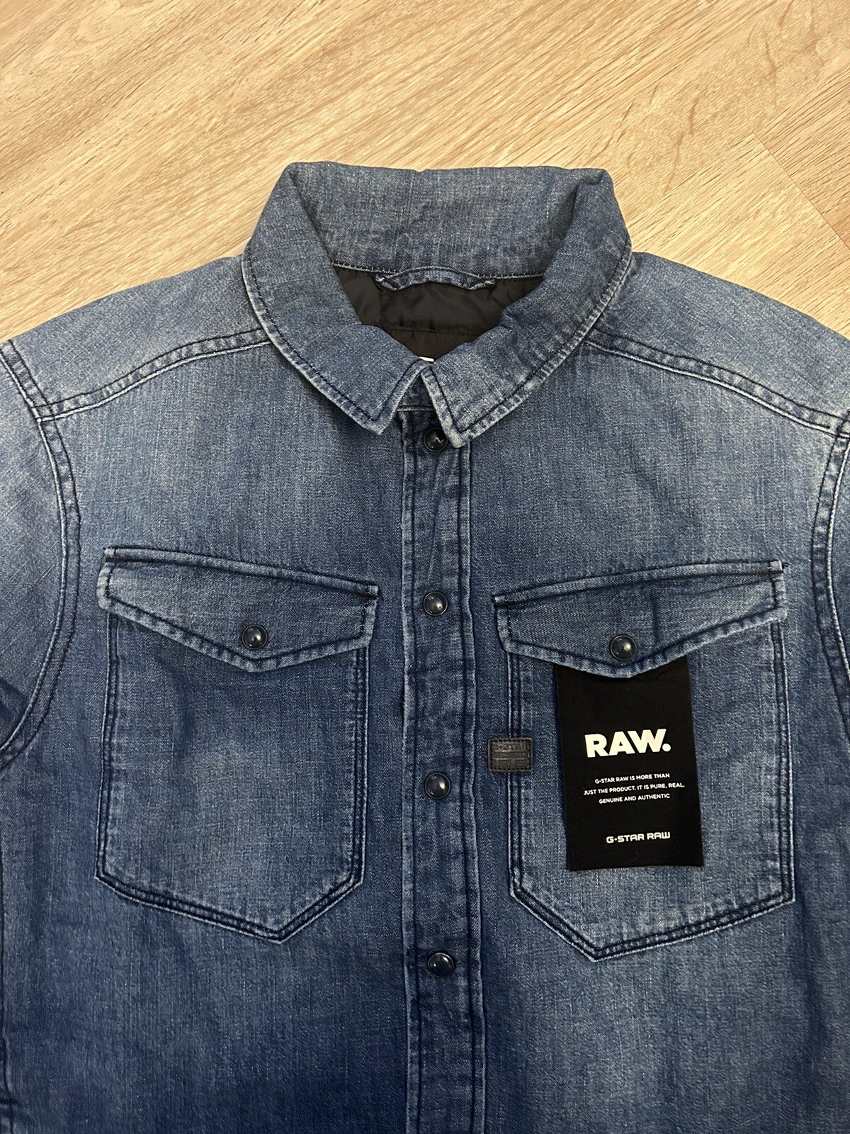 G Star Raw Original Denim Jacket Button Puffer Size S… Gem