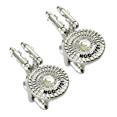 USS ENTERPRISE CUFFLINKS Sci Fi Movie Fan Space Ship NEW w GIFT BAG