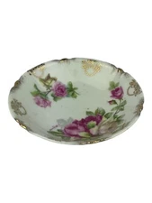 Hand Painted G. Wiegand - German Fruit Bowl - 5” Roses Iridescence