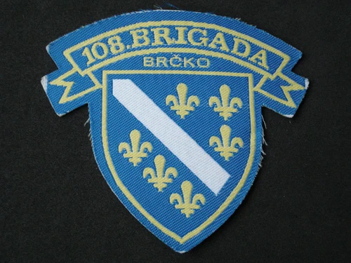 Bosnia army, 108. Brigade - Brcko patch; six Lilies, military, war