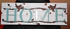 Rustic Farmhouse Wrought Iron, Beadboard & Painted Metal Welcome Home Decor Sign