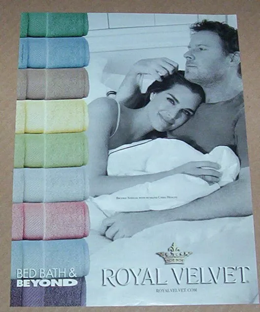 2008 print ad page - BROOKE SHIELDS Chris Henchy Royal Velvet towels linens  AD