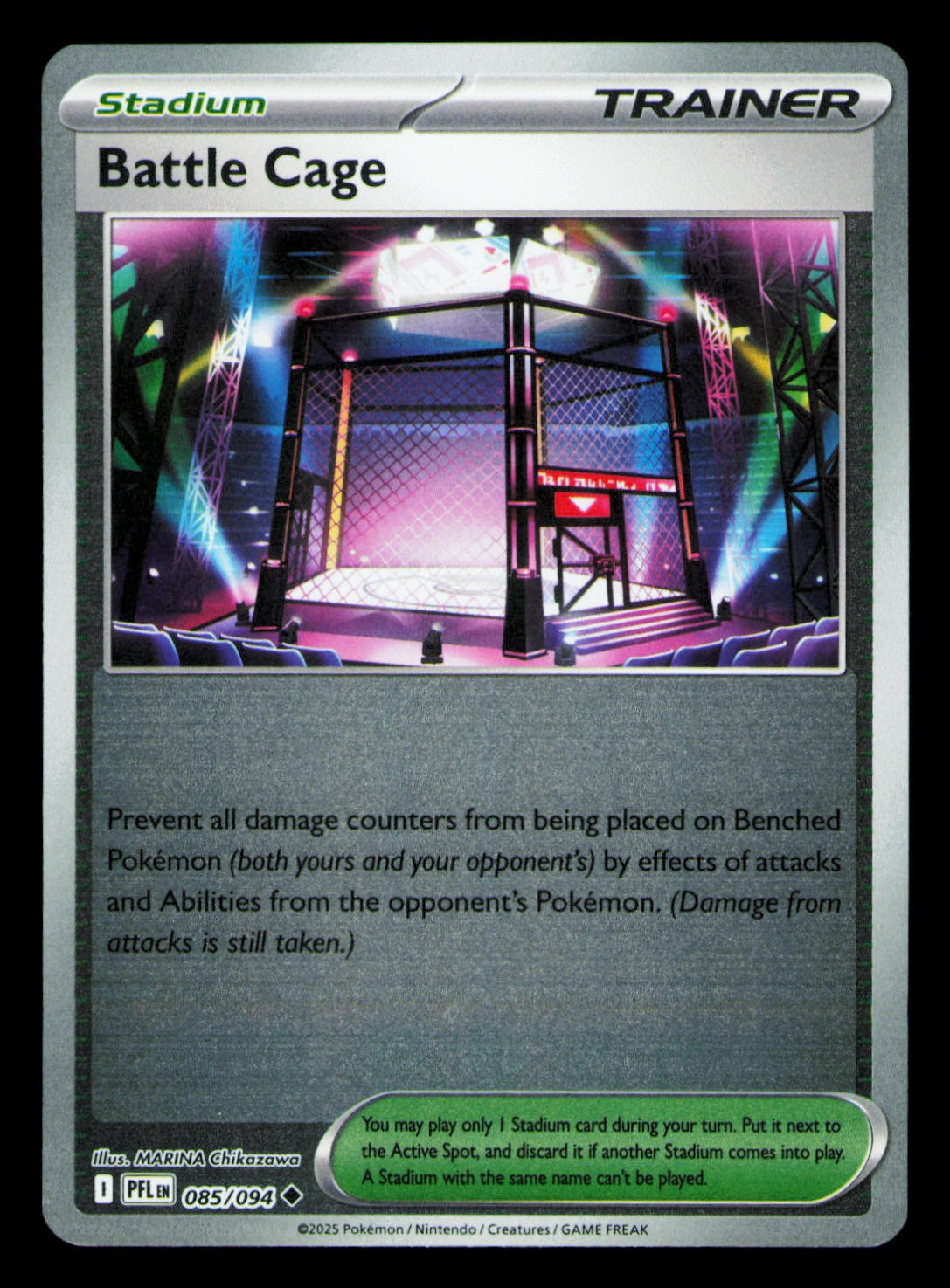 Battle Cage Reverse Holofoil Uncommon ME02: Phantasmal Flames 085/094 NM