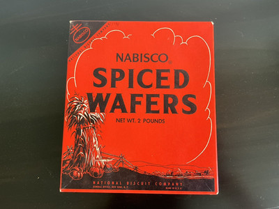 1950's Nabisco Spiced Wafers Box Fall Halloween Orange & Black Complete Vintage
