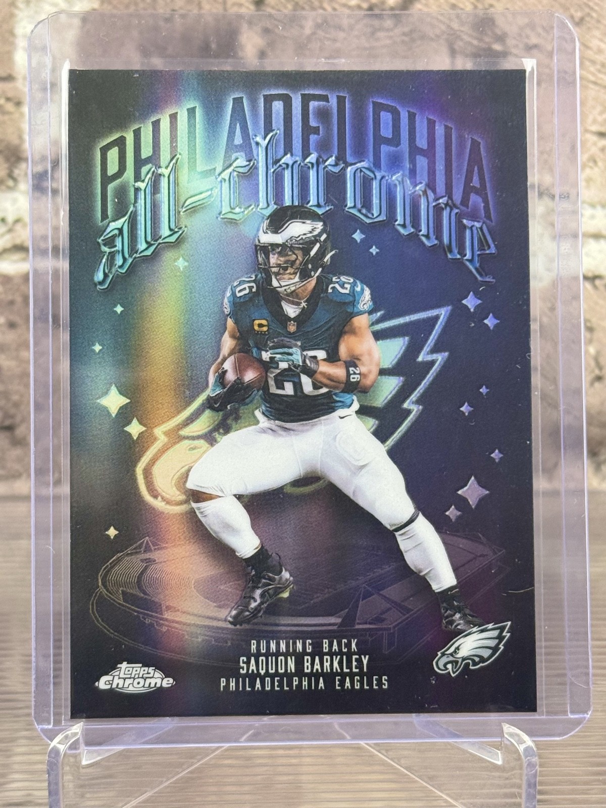 2025 Topps Chrome Saquon Barkley #ACT-3 All-Chrome Team Refractor