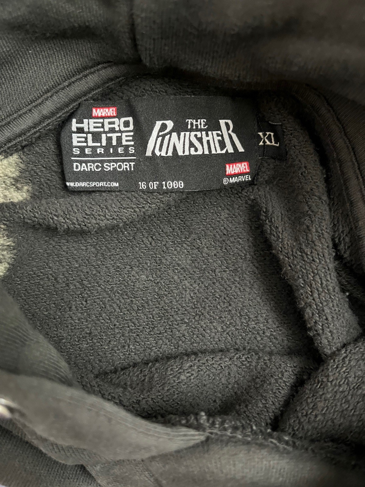 Darc Sport x Punisher Wolves Graphic Castle Gray Acid Wash  Hoodie Men’s XL thumbnail 4