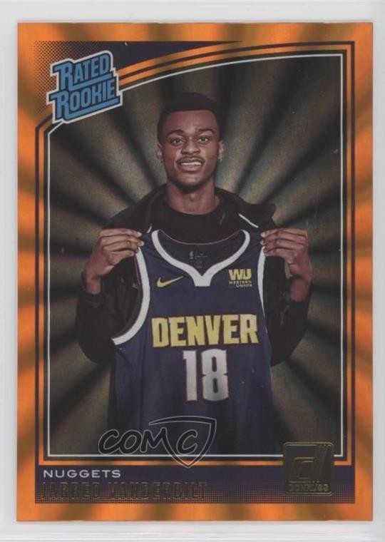 2018-19 Donruss Rated Rookies Holo Orange Laser Jarred Vanderbilt Rookie RC 07rd