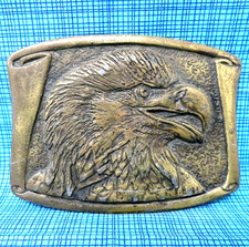 Western Eagle Head Belt Buckle Cowboy Biker Patriot Nature Vtg 70s CDC .TWY046