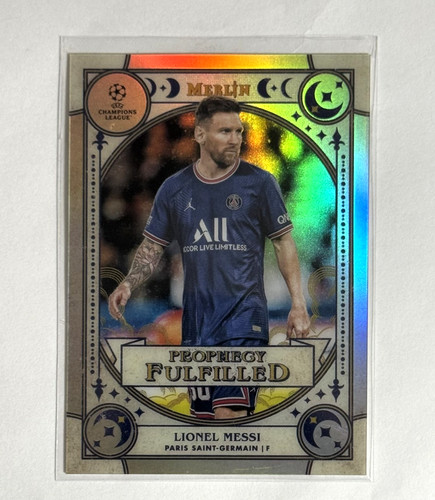Lionel Messi #PF-7 2021 Topps Merlin Chrome UEFA Prophecy Fulfilled card