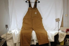 Carhartt R03BRN Men's Loose Fit Firm Duck Insulated Bib Overall - 40x32