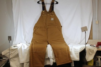 Carhartt R03BRN Men's Loose Fit Firm Duck Insulated Bib Overall - 40x32