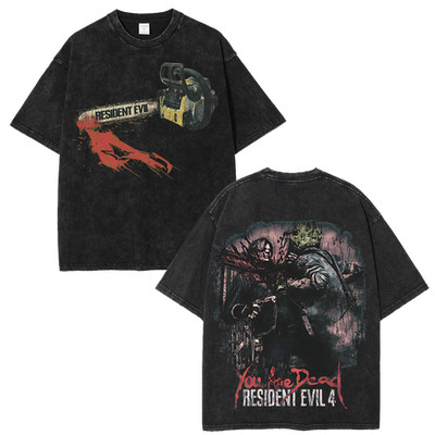 Resident Evil 4 Leon Chainsaw Execution Horror Game TShirt