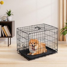 OLIXIS 24-Inch Single-Door Dog Crate  Durable Metal Pet Kennel-FGQ