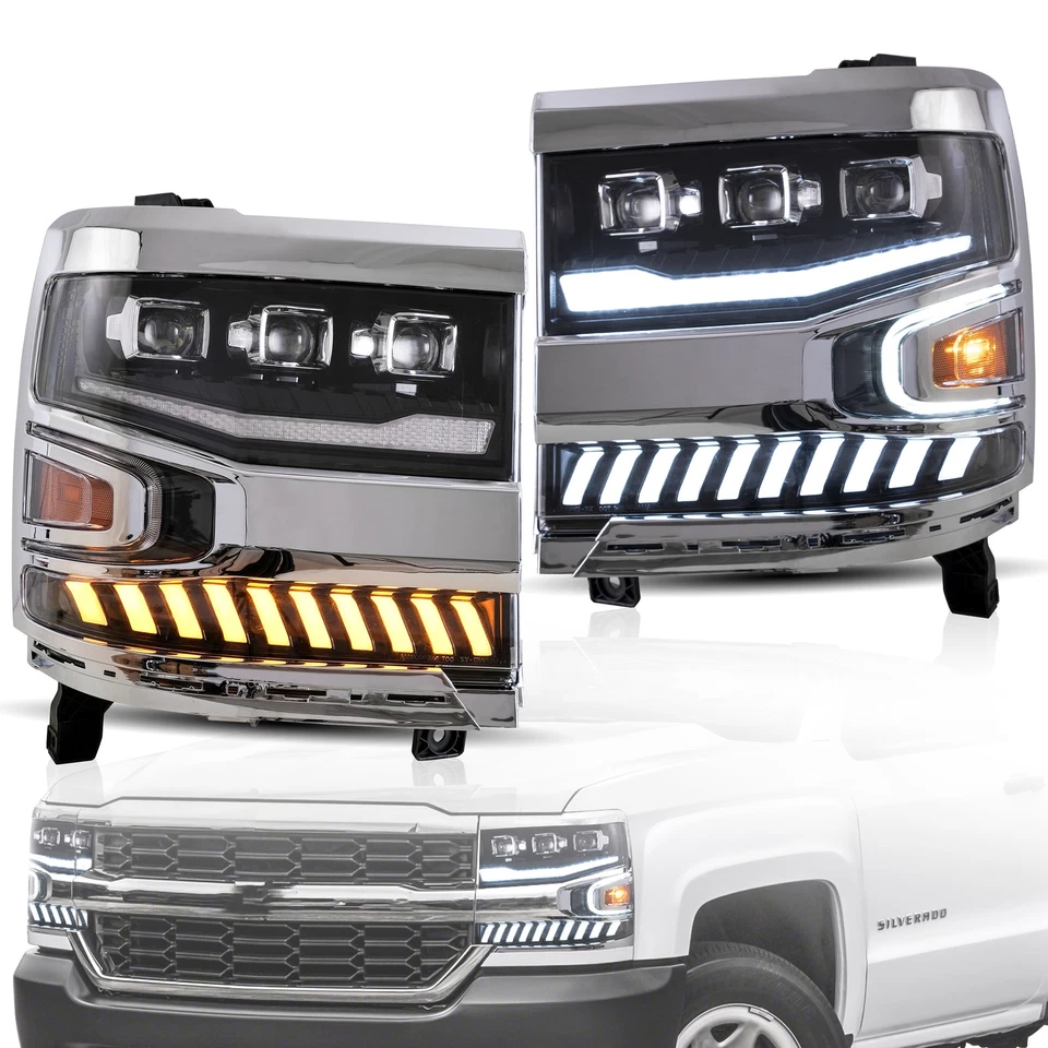 Faros LED/luces traseras Vland para Chevy Silverado 2014-2018 con animación Foto 4 de 4