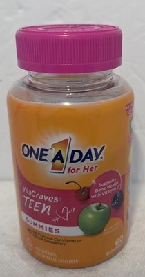 One A Day - Teen for Her - VitaCraves - Multivitamin Gummies-60 Count Exp01/27
