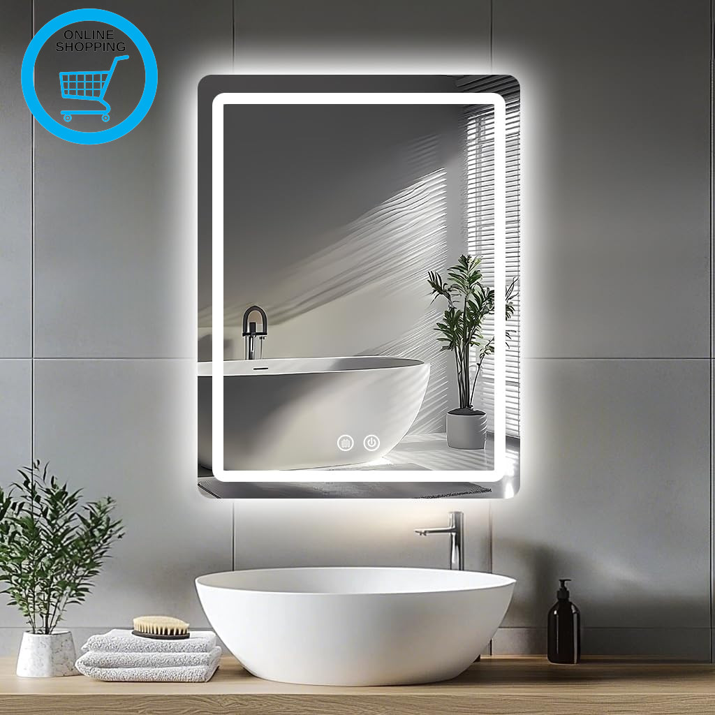 LED Bathroom Mirror for over Sink, 70 X 50Cm Electric Vanity Mirror with Backlit