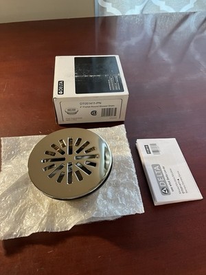 Delta DT051411-PN 4'' Prefab Round Shower Drain - Brilliance Polished Nickel