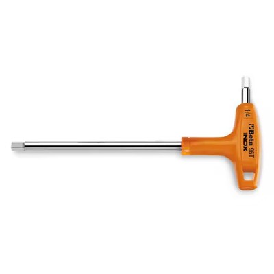 Beta 96T Inox Sae T-Handle Hex Key Hex Key, 1/8 In Tip Size, 5 In Long, 2 In