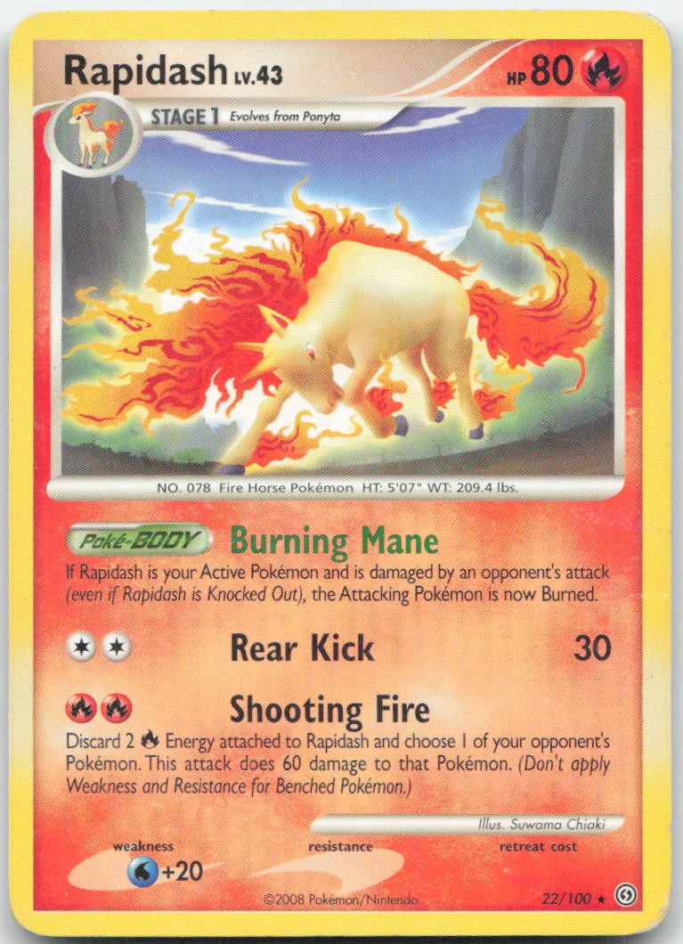 Rapidash 22/100 Rare Stormfront Pokemon Damaged