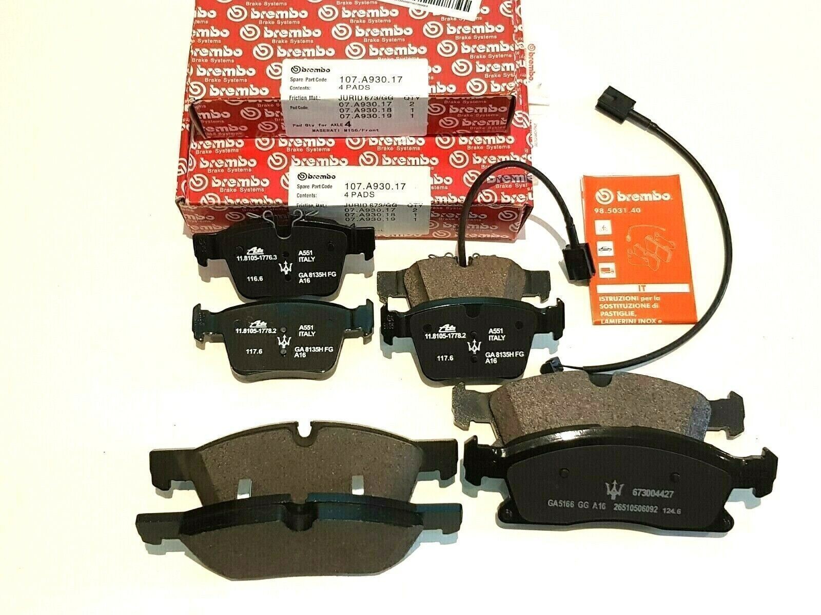 2017-2021 Maserati Levante Base & Diesel Front & Rear Brake Pads - Genuine