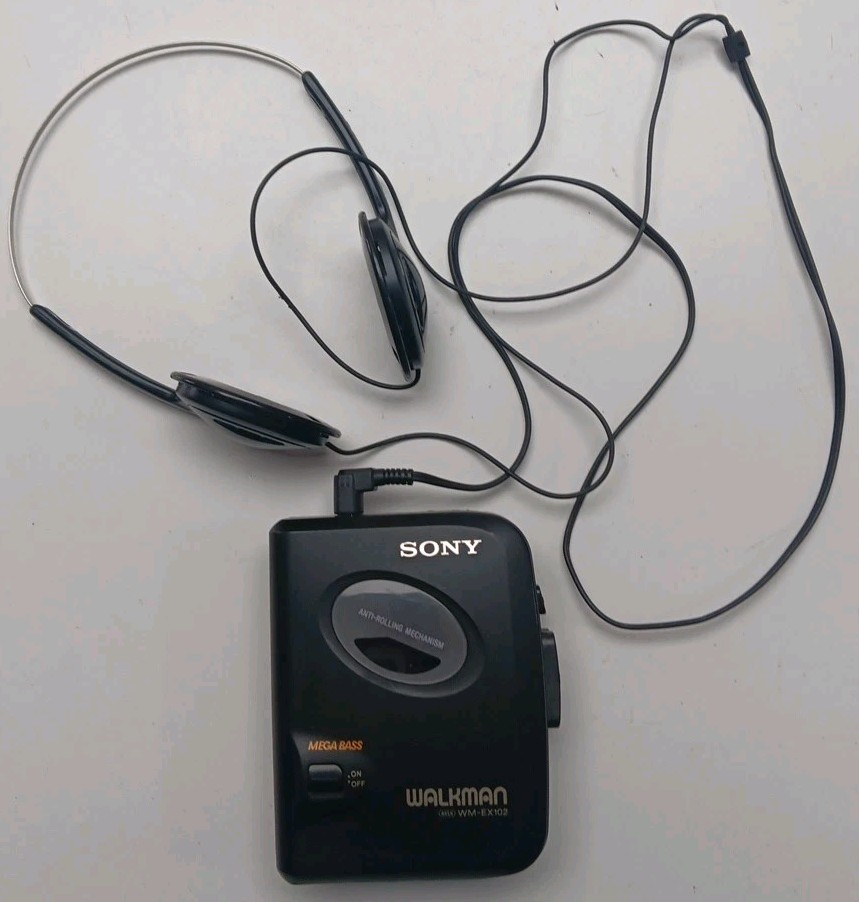Sony Walkman WM‑EX102 Mega Bass Cassette Player with Headphones