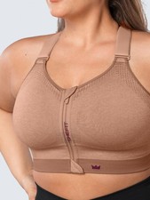 SHEFIT Y Low Heathered Tan Medium Support Sports Bra Comfortable Fit