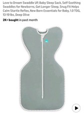 Love to Dream Swaddle Up Baby Sleep Sack- Medium-1.0 TOG-Dark Olive-NEW IN PKG Love to Dream Swaddle Up Baby Sleep Sack- Medium-1.0 TOG-Dark Olive-NEW IN PKG