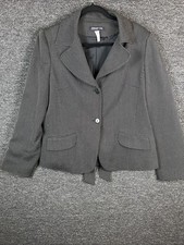 Jones New York Womens Long Sleeves Dot Print Formal Blazer Jacket Size 14