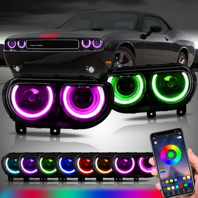RGB VLAND Scheinwerfer für Dodge Challenger 2008-2014 Licht kann farbe verändern