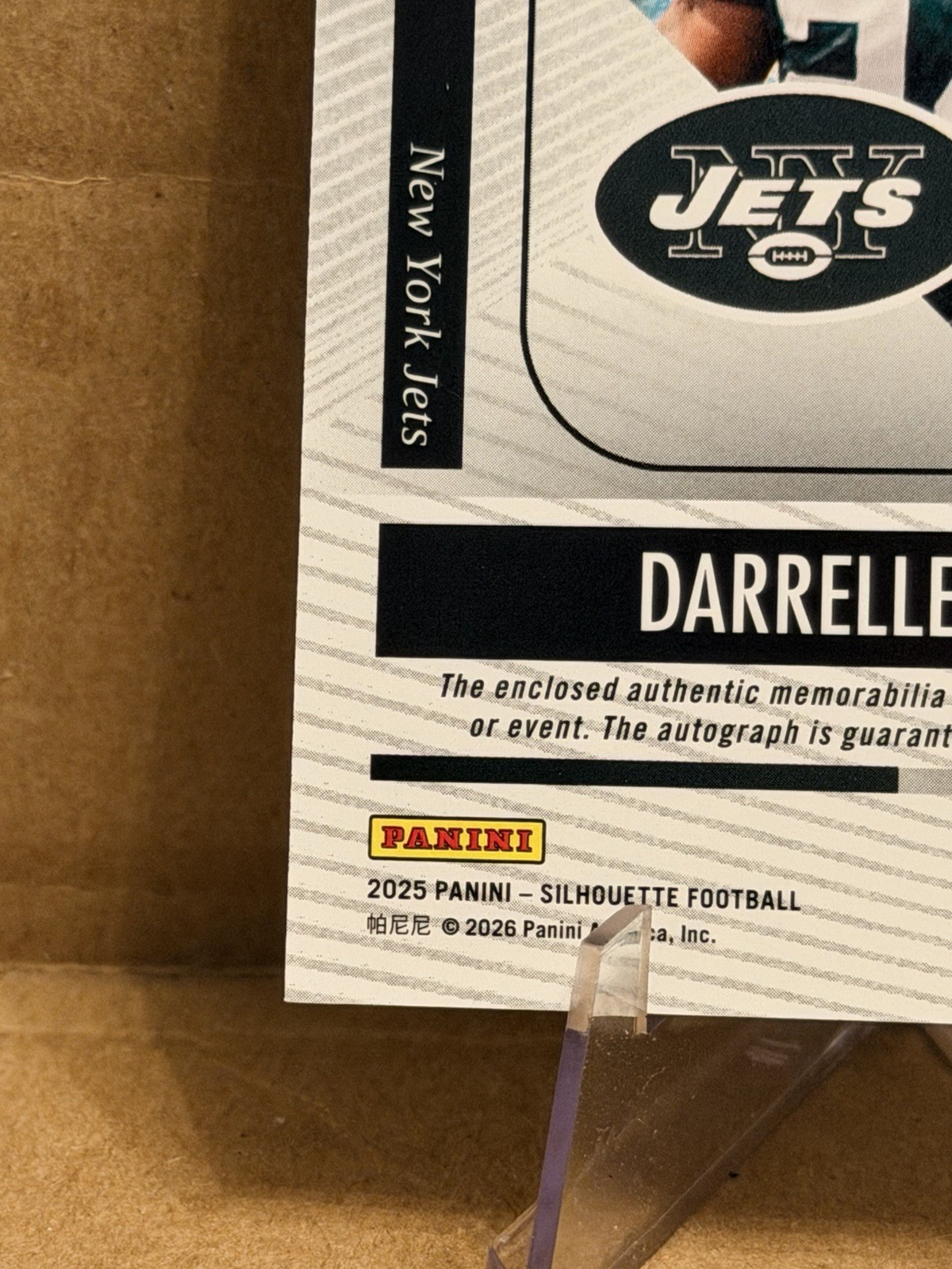 DARRELLE REVIS 2025 PANINI SILHOUETTE AUTO JERSEY PATCH /99 #SA-DRS JETS Q6739 view 10