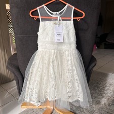 BNWT Bebe by minihaha ivory lace tulle dress size 2 and matching bloomers